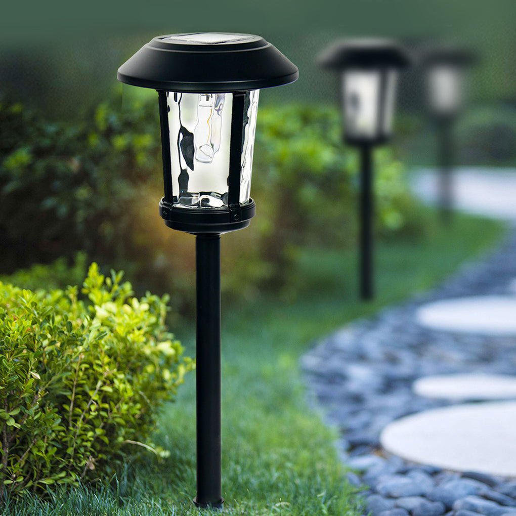 Elegant LED Solar Post Lights with Water Glass Lens