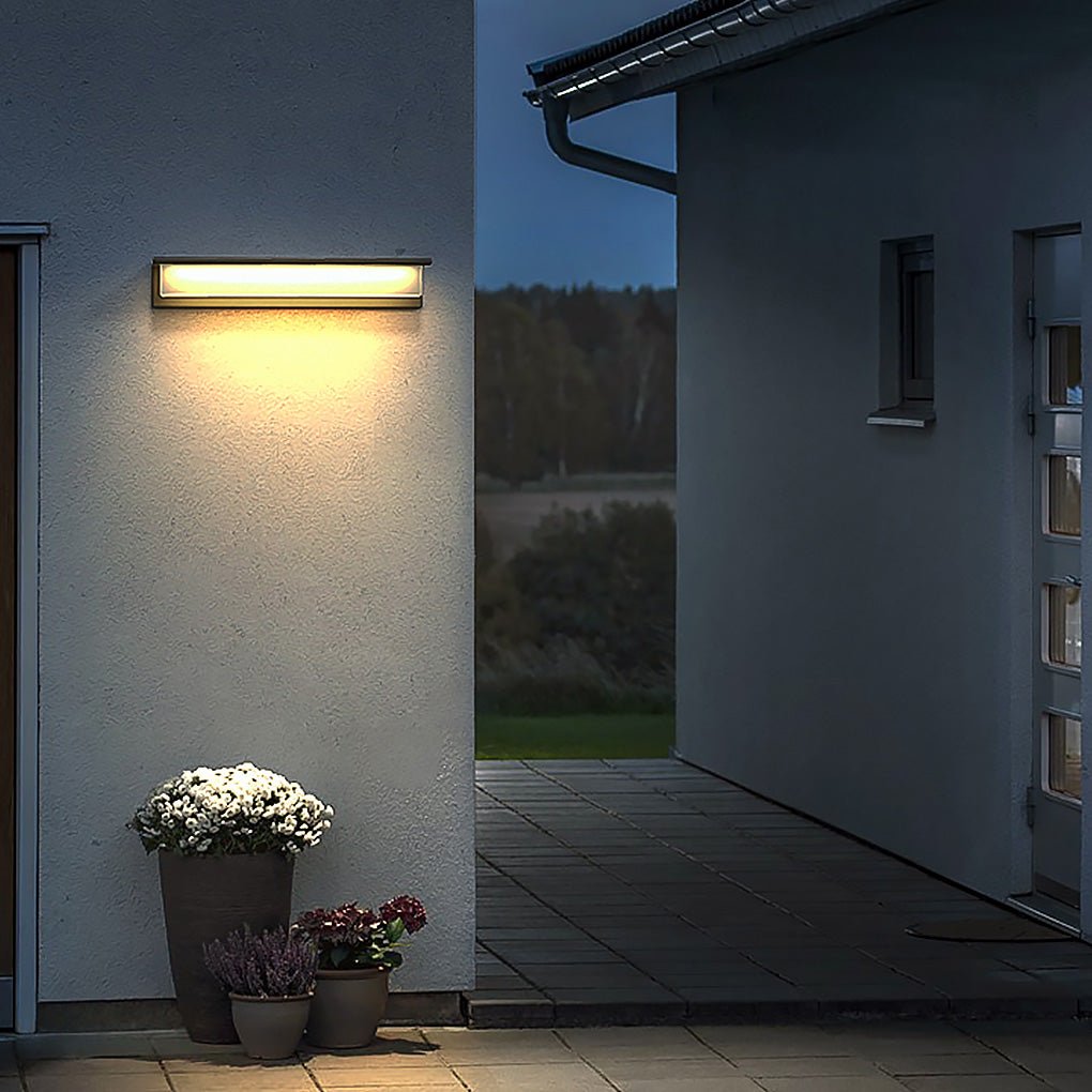 Solar Outdoor Waterproof Energy-saving Long Strip LED Wall Light for Garden Villa - Dazuma