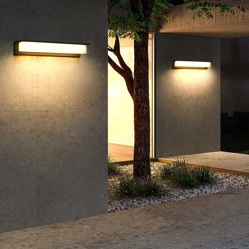 Contemporary Stainless Steel Linear LED Strip Outdoor Wall Light – Modern, Weatherproof for Garden Villa