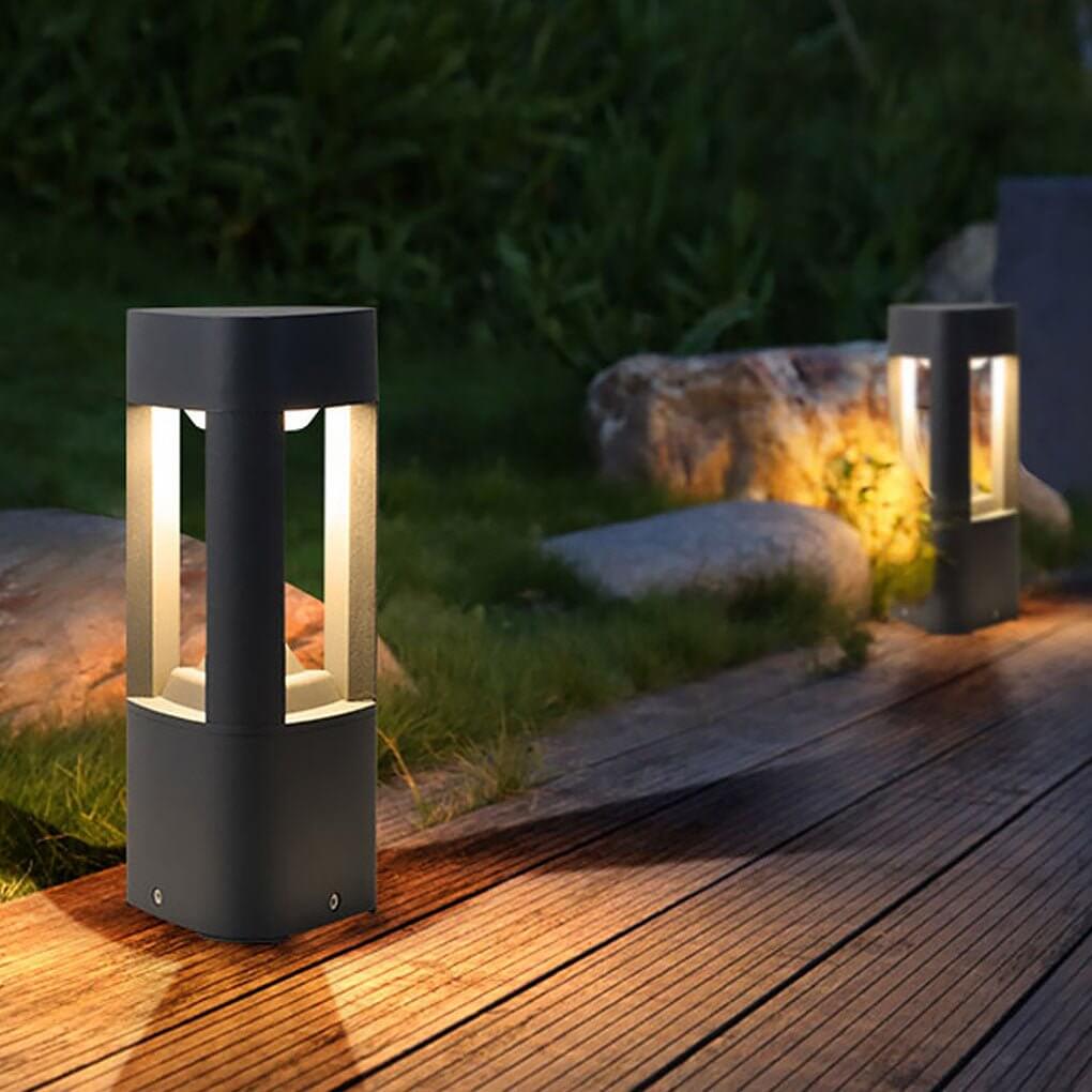 Triple - Side Emitting Solar LED Garden Bollard Lights Heart Design & Weatherproof