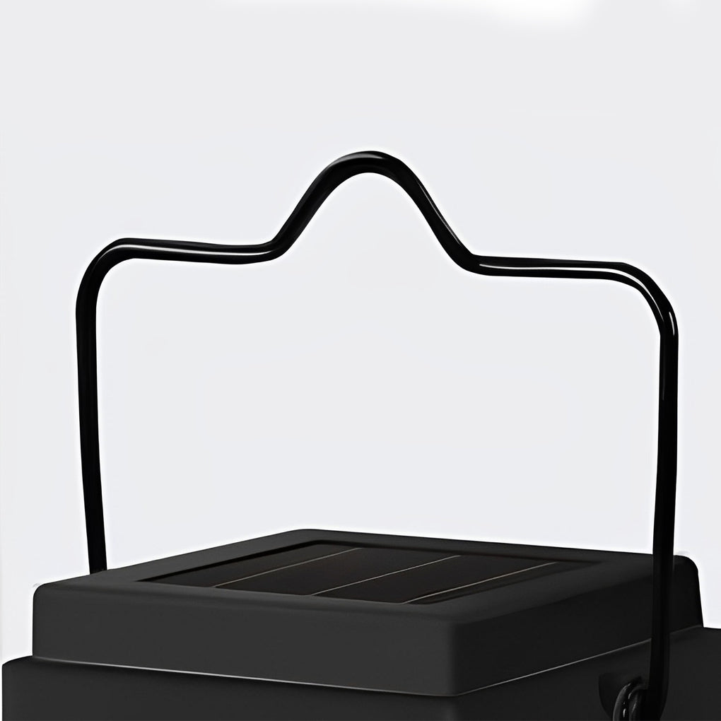 Candlestick lantern with solar panel on top for eco-friendly lighting.