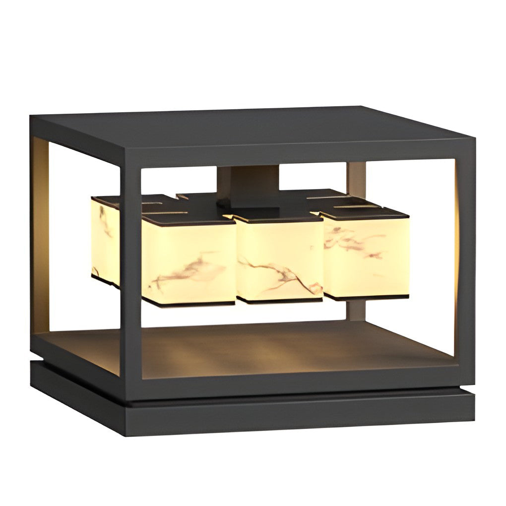 Solar pillar light metal frame structure detail