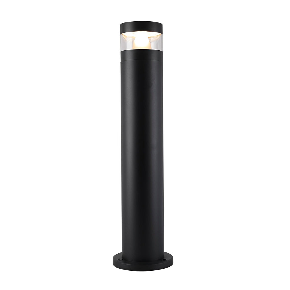 Solar powered LED bollard lights single product view on white background.