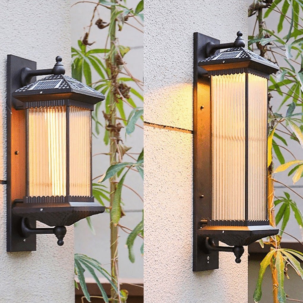 Solar Retro Outdoor Waterproof Led Automatic Light Sense Gate Lamp Wall Lights - Dazuma
