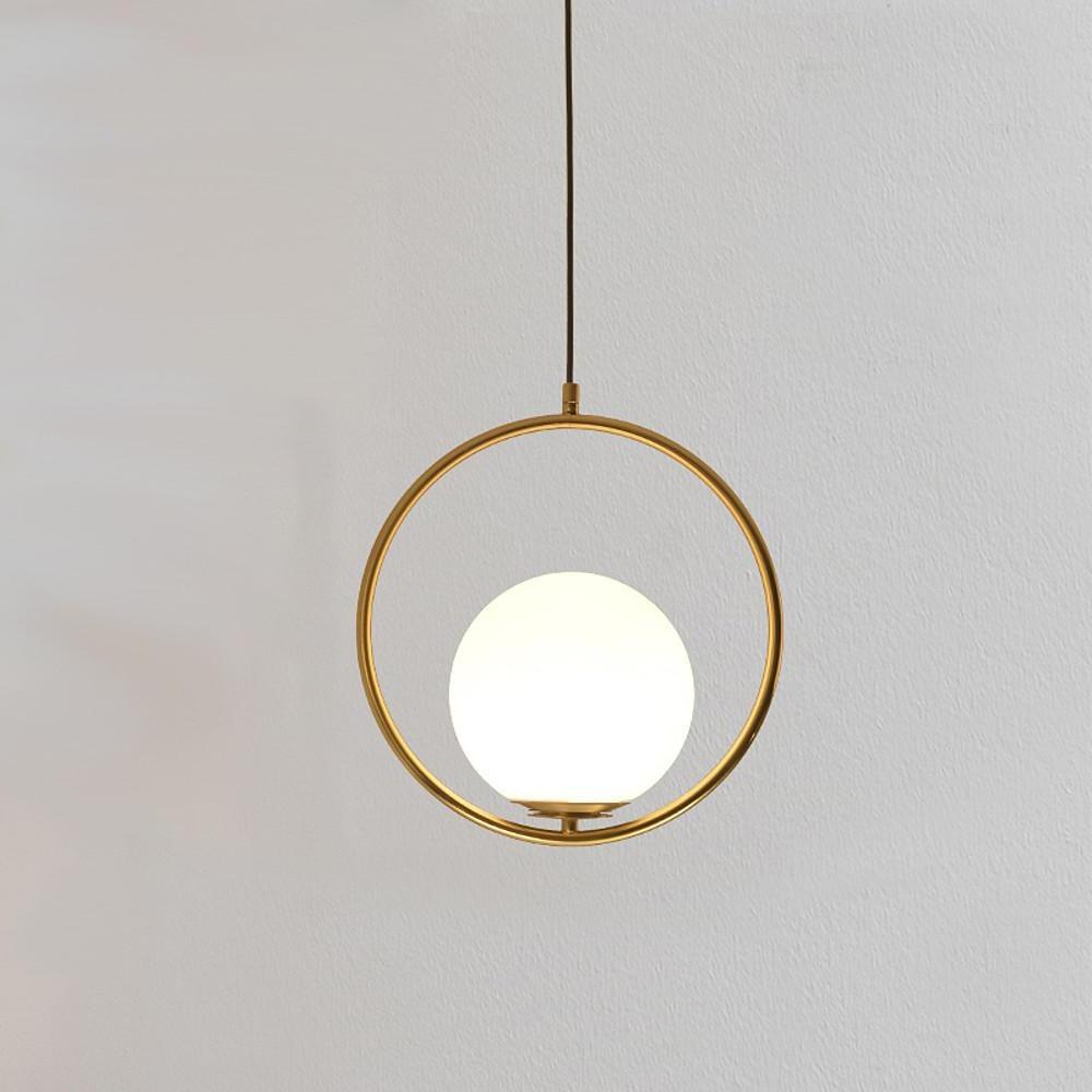 70'' LED 1-Light Adjustable Pendant Light Modern Globe Metal Glass Circle Island Lights-dazuma