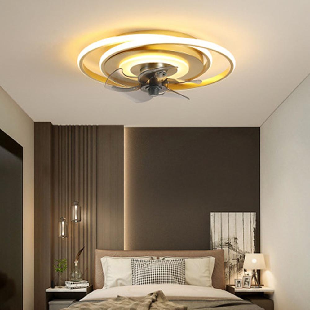 Geometric Modern Ceiling Fans with LED Light
