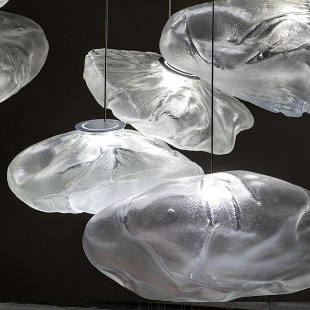 12'' LED 1-Light Single Design Pendant Light Nordic Style Glass Metal Island Lights