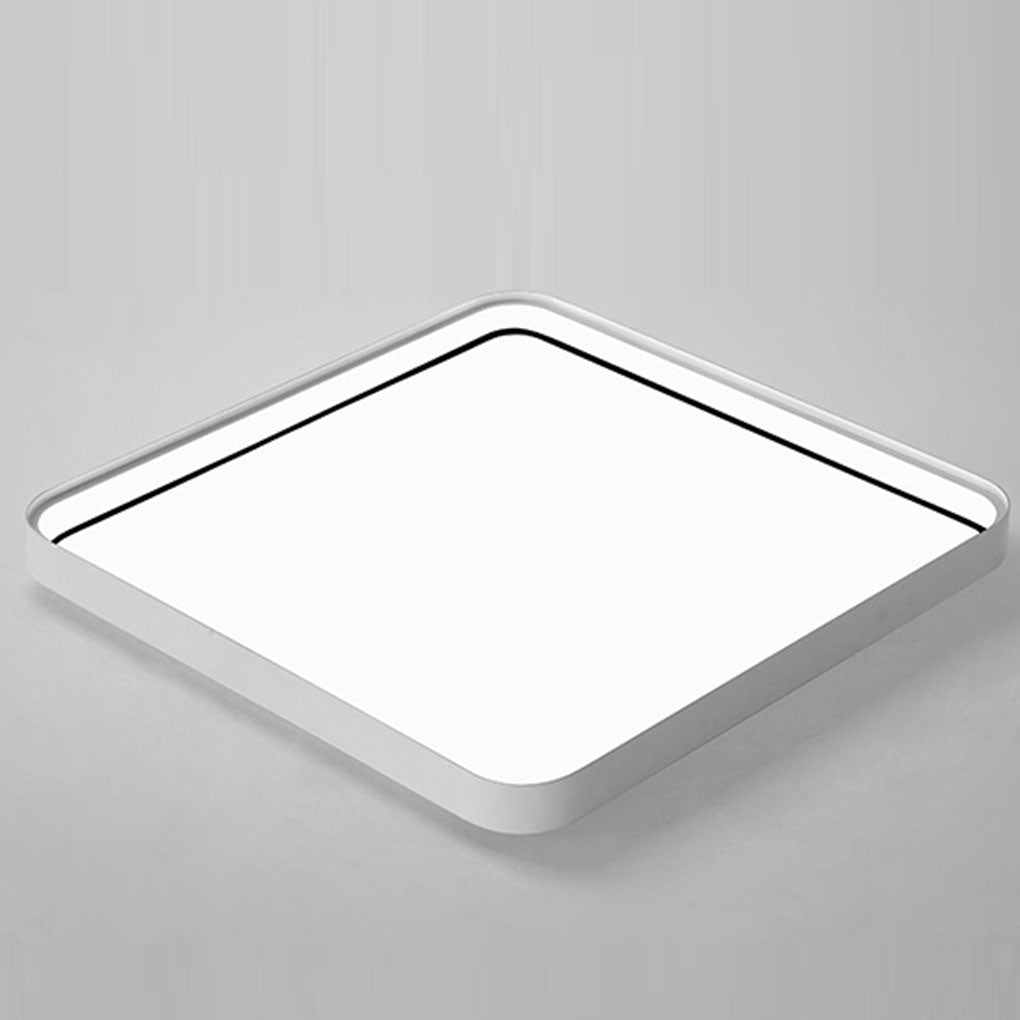 Square flush mount ceiling light with cool white illumination product view.
