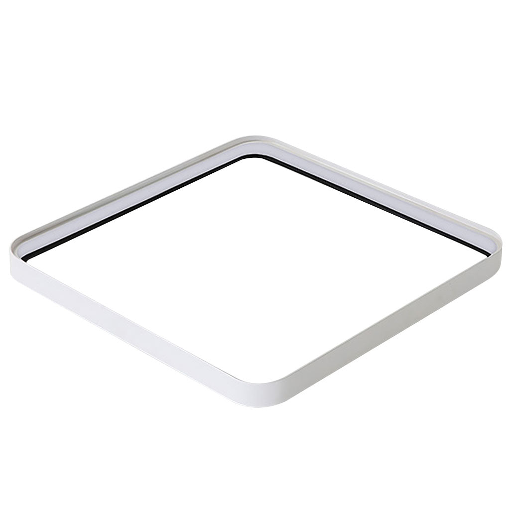 Square flush mount ceiling light isolated product view on white background.