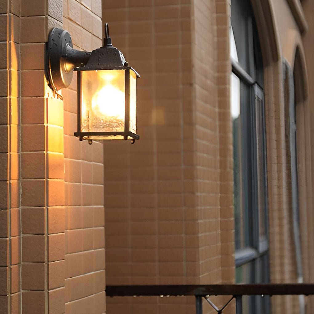 Square Glass Wall Lamp Outdoor Wall Sconce Lighting LED Waterproof Wall Lights - Dazuma