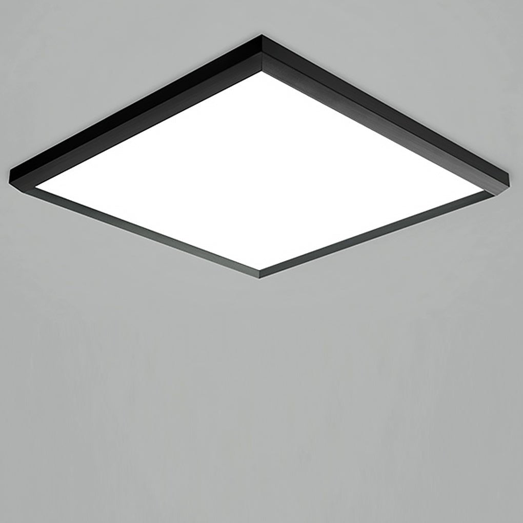 Square Modern Flush Mount Lighting Brown Frame Dimmable LED Ceiling Lights with Remote - Dazuma