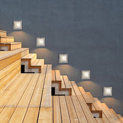 Square 90 - 260V In - Wall Recessed 4W LED Step Lights for Outdoor Stairs, Deck, and Patio