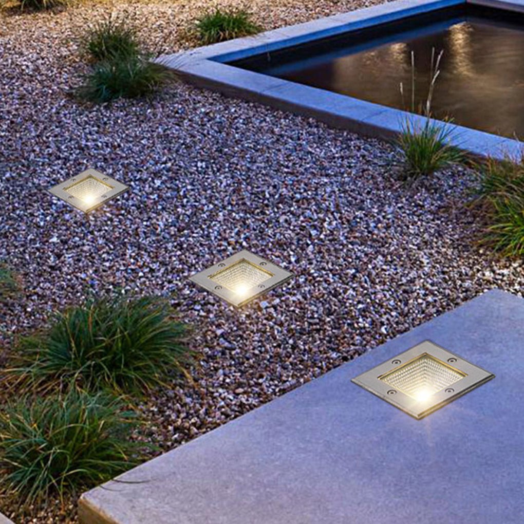 Square 90 - 260V In - Wall Recessed 4W LED Step Lights for Outdoor Stairs, Deck, and Patio