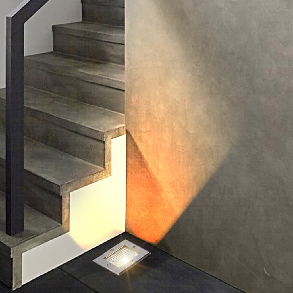 Square 90 - 260V In - Wall Recessed 4W LED Step Lights for Outdoor Stairs, Deck, and Patio