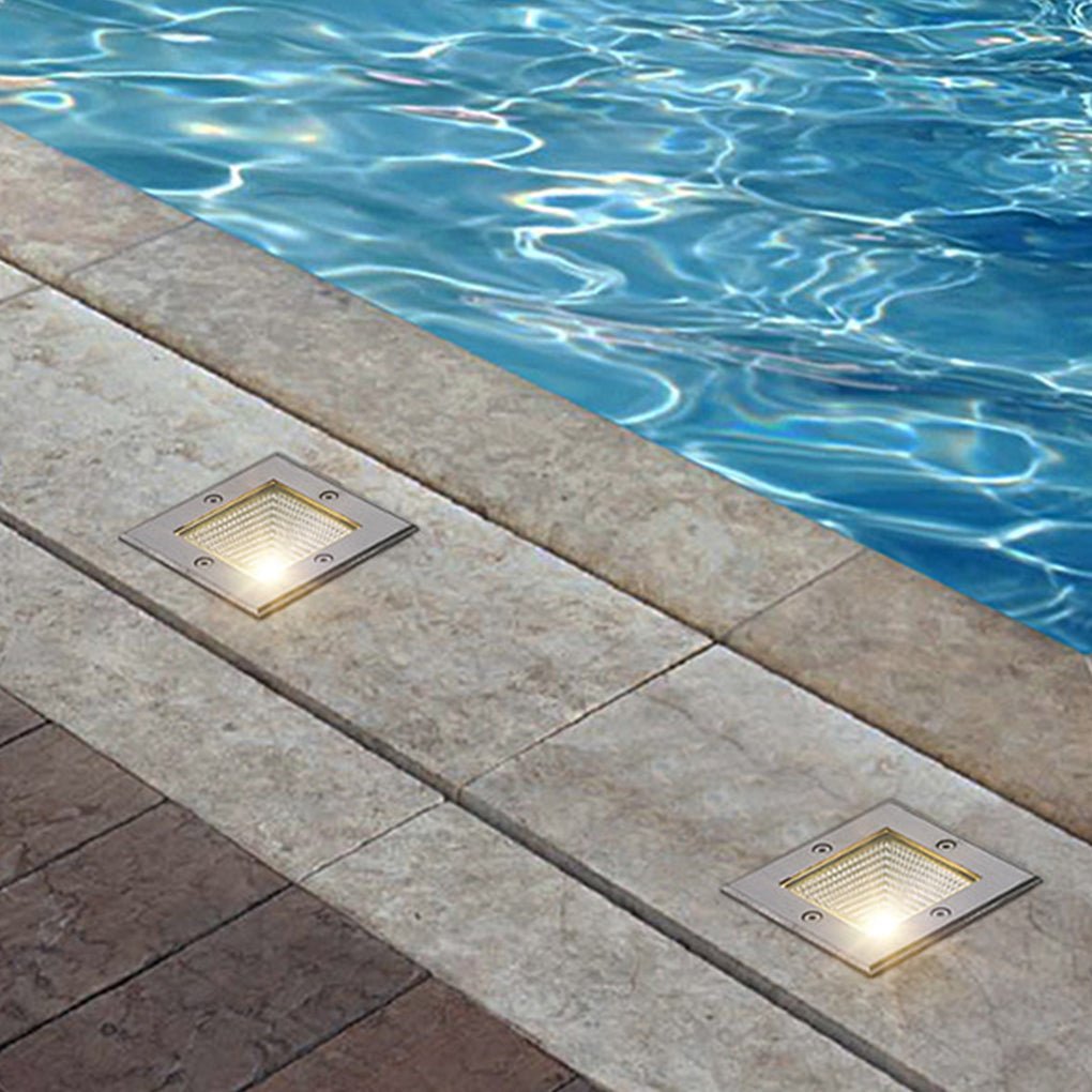 Square 90 - 260V In - Wall Recessed 4W LED Step Lights for Outdoor Stairs, Deck, and Patio