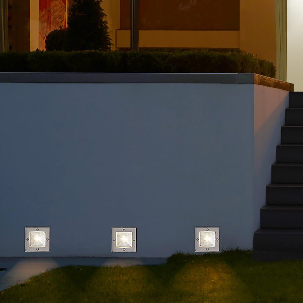 Square 90 - 260V In - Wall Recessed 4W LED Step Lights for Outdoor Stairs, Deck, and Patio