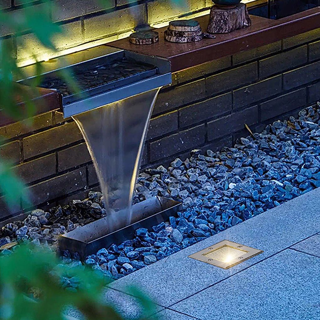 Square Waterproof LED Embedded Ground Lights for Outdoor Lawn Garden - Dazuma