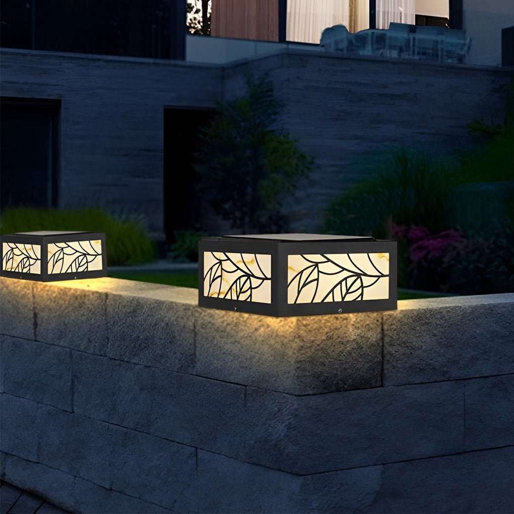 Square Waterproof LED Modern Solar Outdoor Deck Post Lights Pillar Light - Dazuma