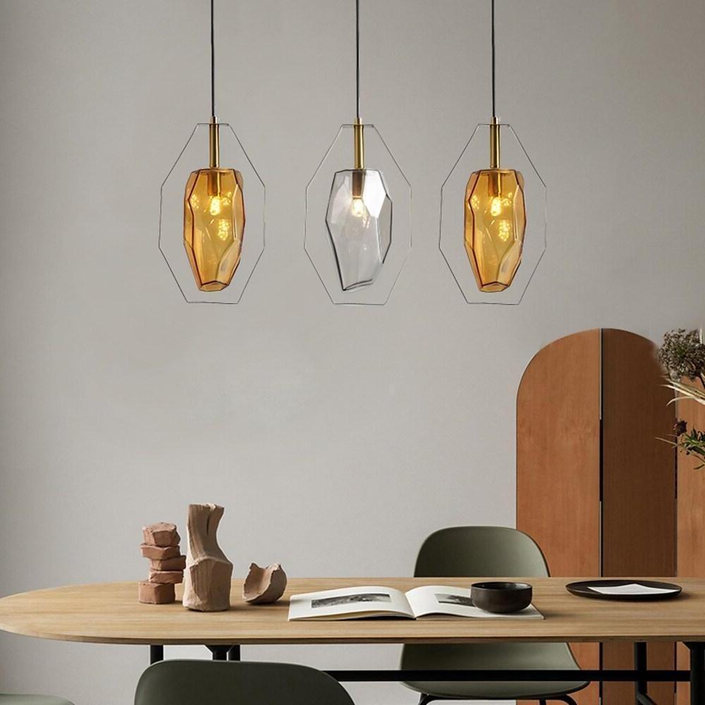 7'' LED 1-Light Single Design Pendant Light Nordic Style LED Metal Glass Island Lights