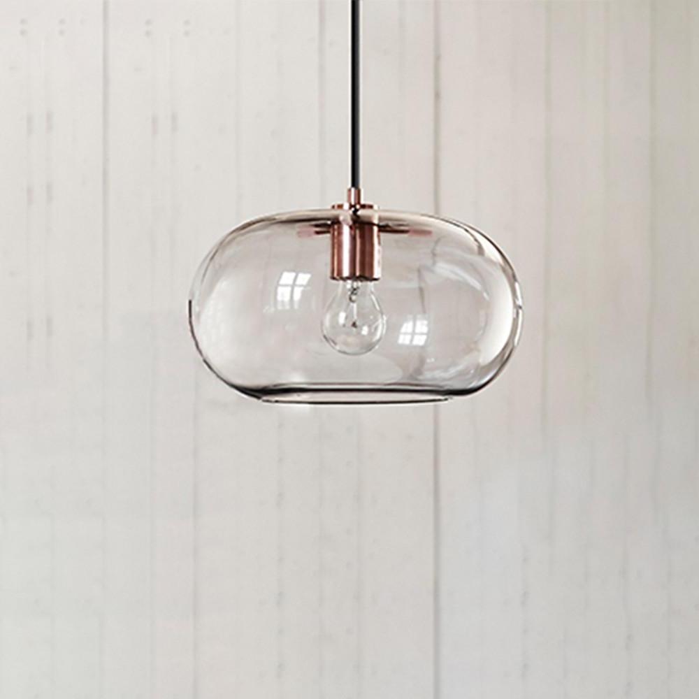 12'' Incandescent LED 1-Light Single Design Pendant Light Nordic Style Artistic Glass Metal Island Lights