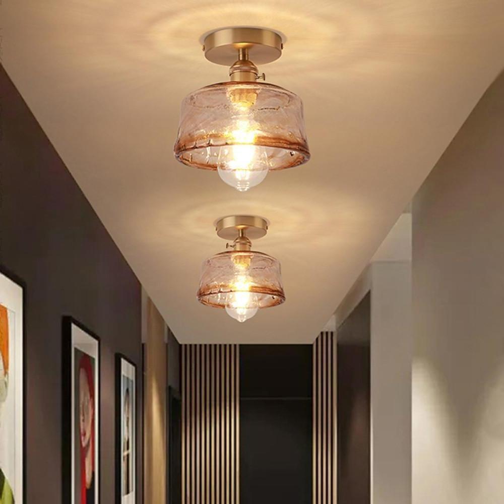 6'' LED Incandescent 1-Light Single Design Pendant Light Nordic Style Modern Glass Copper Pendant Lights-dazuma