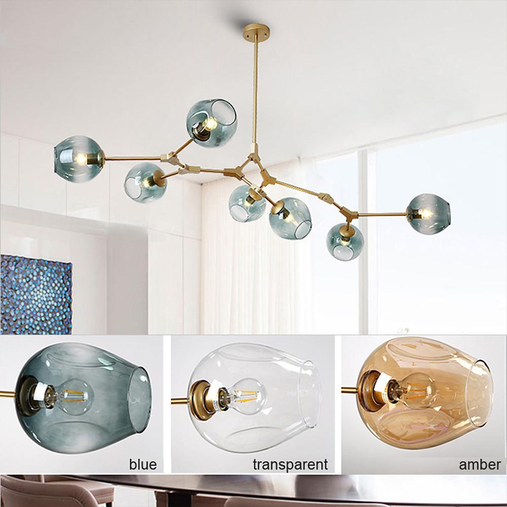 5'' LED 7-Light 6-Light 5-Light 3-Light Sputnik Design Chandelier Nordic Style Artistic Metal Glass Minimalist Globe Sputnik Chandeliers-dazuma