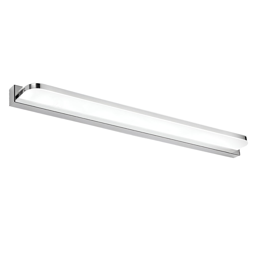 LED Bathroom Vanity Light with Wall - Mounted Panel and Polished Iron Trim