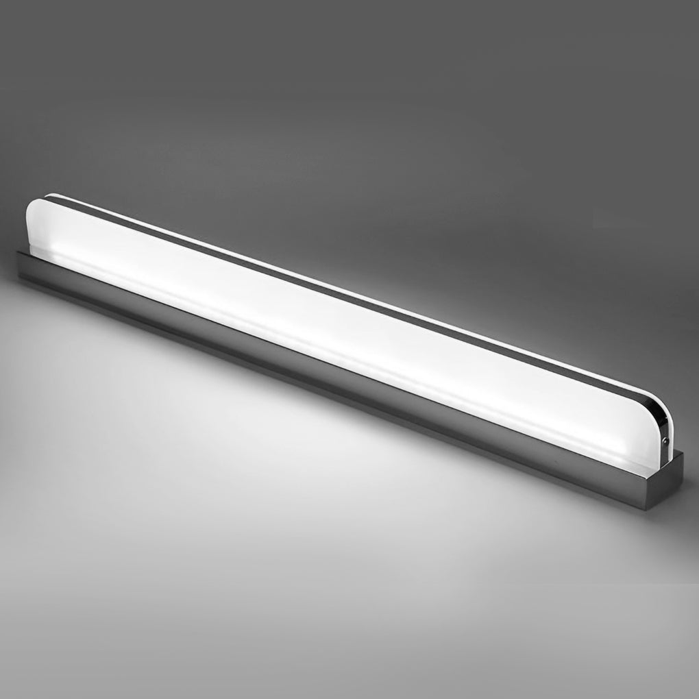 LED Bathroom Vanity Light with Wall - Mounted Panel and Polished Iron Trim
