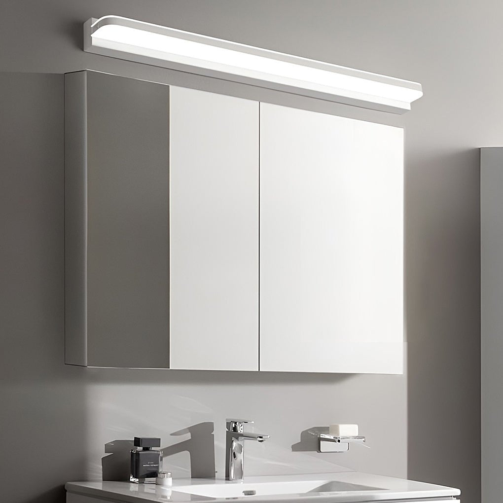 LED Bathroom Vanity Light with Wall - Mounted Panel and Polished Iron Trim