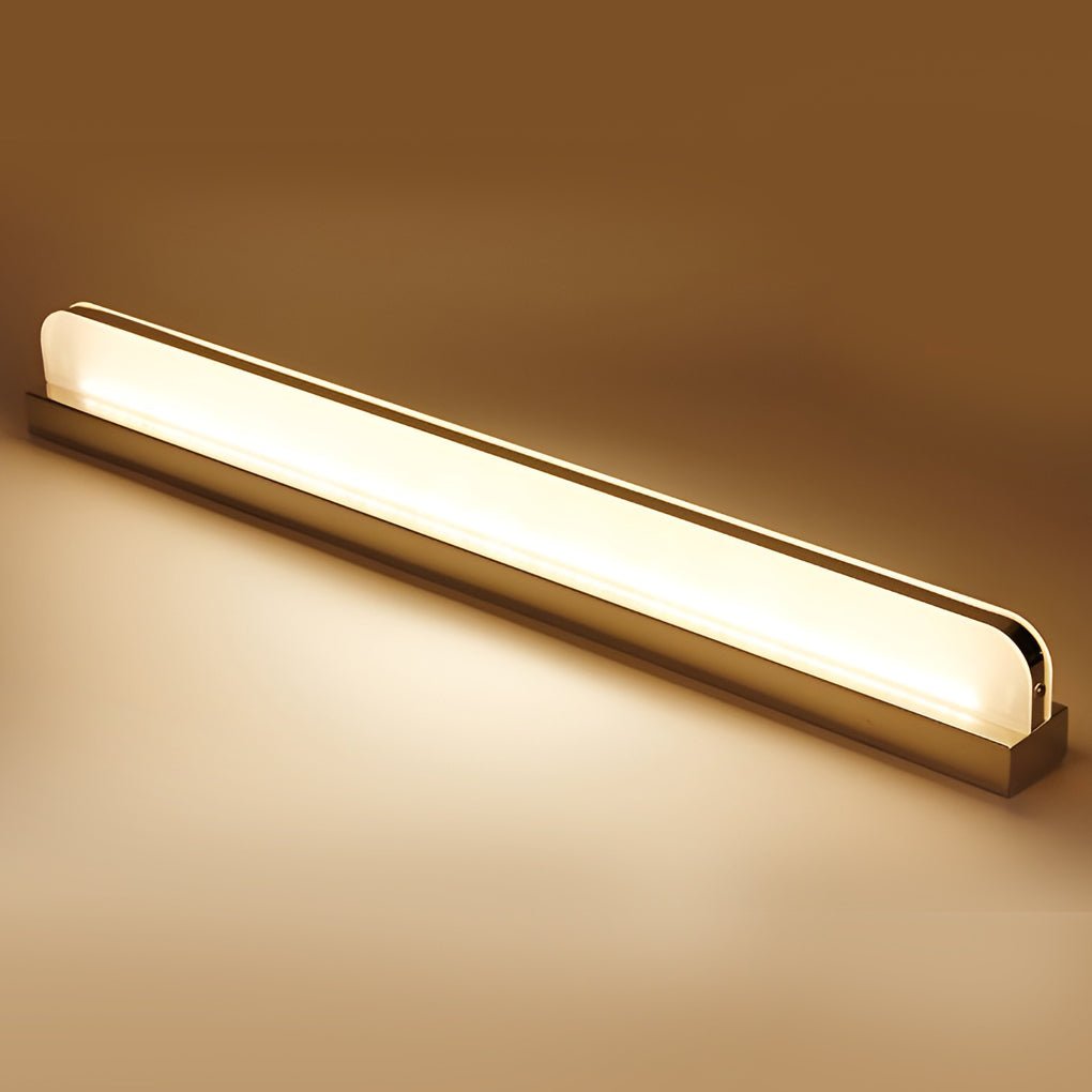 LED Bathroom Vanity Light with Wall - Mounted Panel and Polished Iron Trim