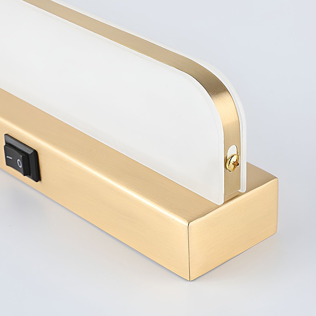 LED Bathroom Vanity Light with Wall - Mounted Panel and Polished Iron Trim