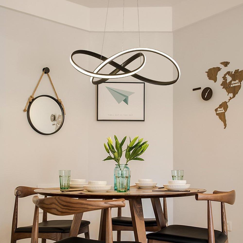 Add modern sophistication with mobius ring pendant light modern elegant LED pendant fixture, combining artful design and energy-efficient LED.