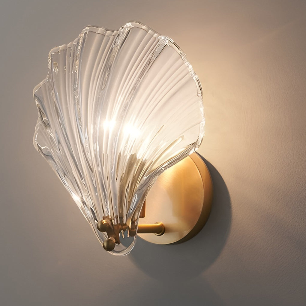 Upgrade your interior with seashell-shaped glass wall lamp elegant LED home lighting, perfect for cozy and inviting spaces.