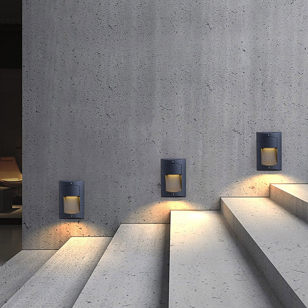 LED surface mounted step lights provide modern black outdoor illumination, enhancing safety and style for pathways and decks.