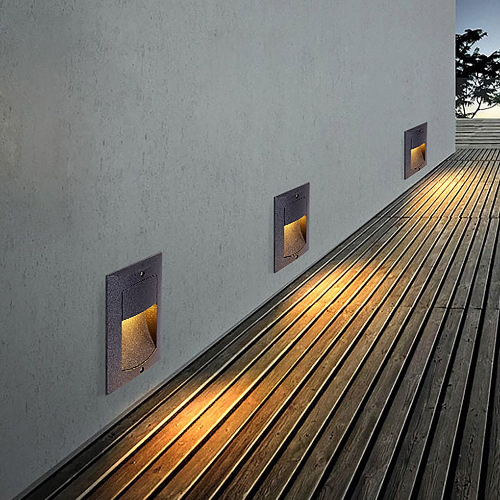 LED surface mounted step lights create sophisticated outdoor ambiance while ensuring clear, safe navigation for stairs and garden paths.