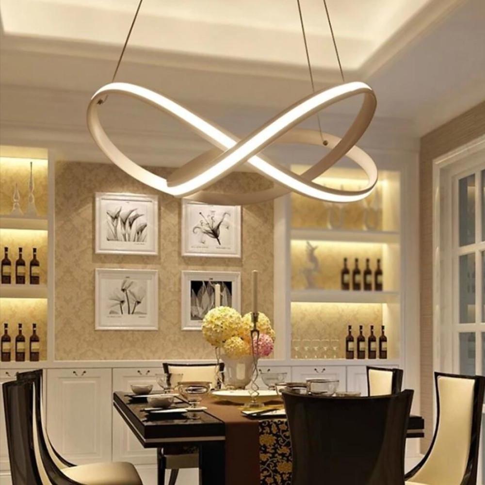 20'' LED 1-Light New Design Chandelier Contemporary Chic & Modern Metal Silica gel Linear Circle Design