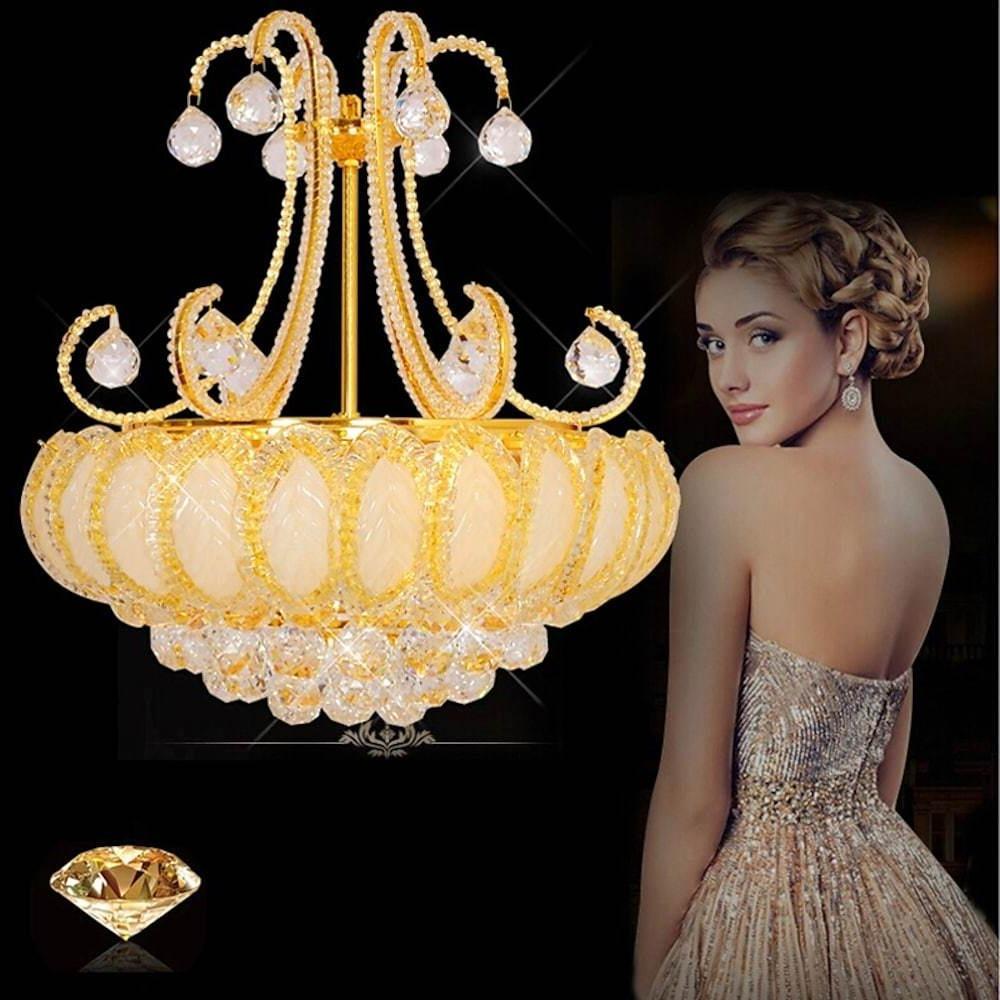 8 - light Modern Gold/Silver Vintage Crystal Chandeliers For Living Room