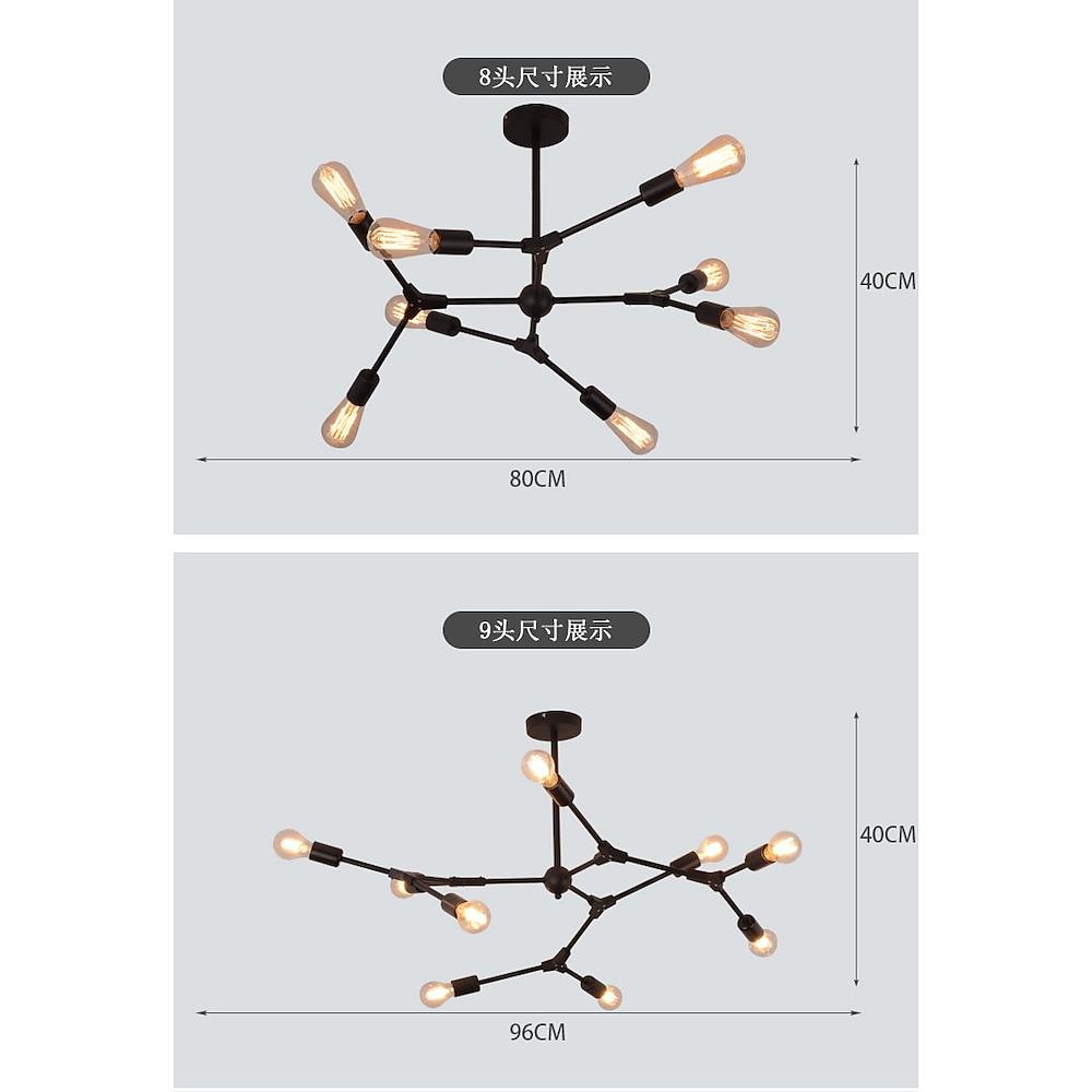 9 - light LED Irregular Design Metal Nordic Chandeliers Pendant Lights