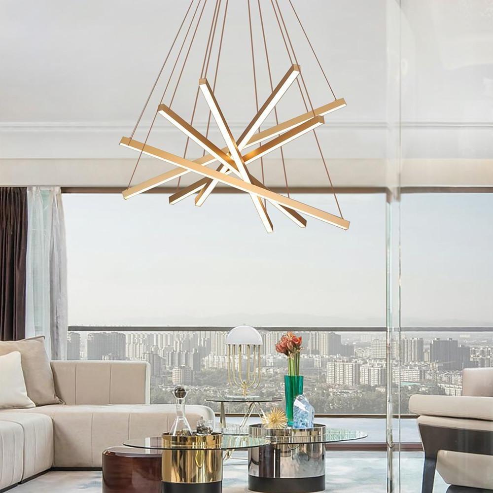 6 - light Cluster Design Multiple Sticks LED Modern Pendant Lighting