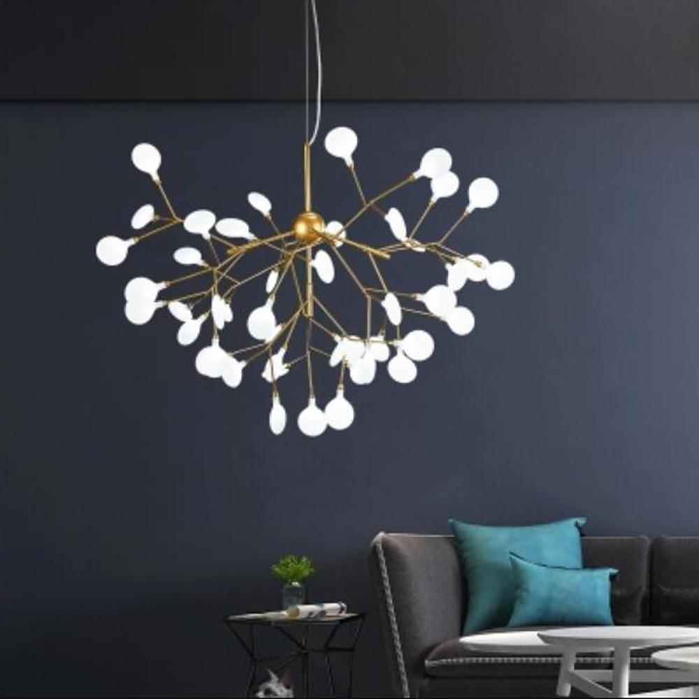 36'' LED 45 Chandelier Nature Inspired Chic & Modern Copper Glass Industrial Sputnik Sputnik Design