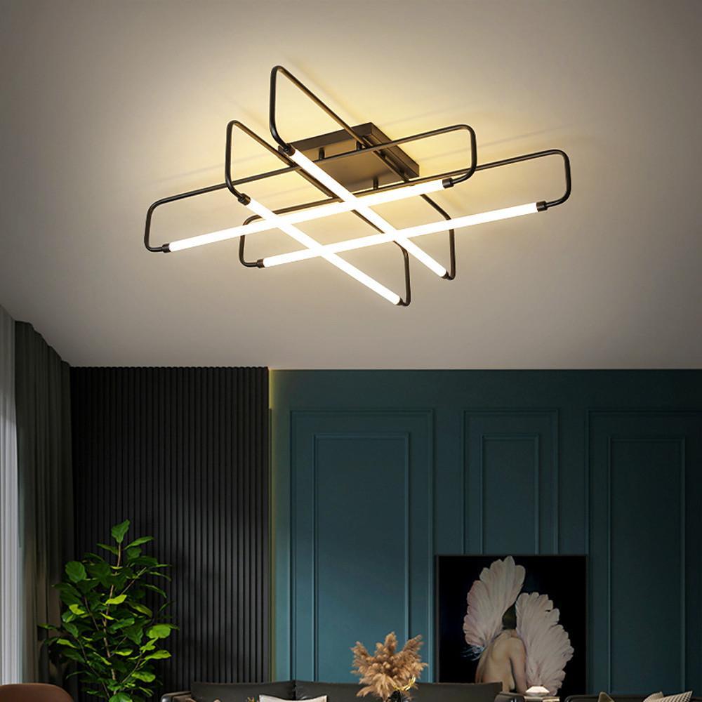 39'' LED 4-Light Cluster Design Flush Mount Lights Metal Acrylic Dimmable Ceiling Lights-dazuma
