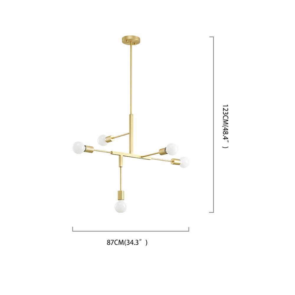 5 - light LED Artistic Glass Metal Modern Sputnik Chandelier Ceiling Lights