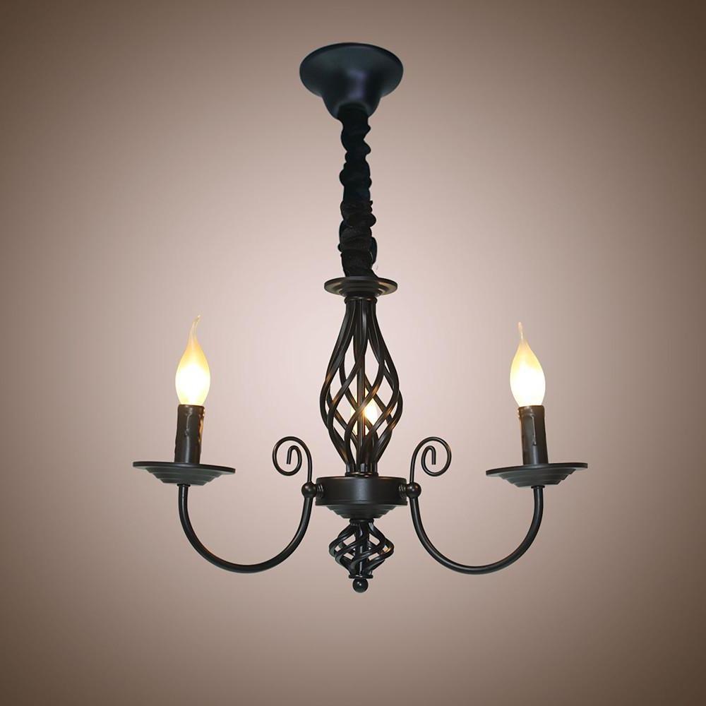 LED Incandescent 3-Light Candle Style Chandelier Traditional Classic Metal Candle-style Candle-Style Design-dazuma