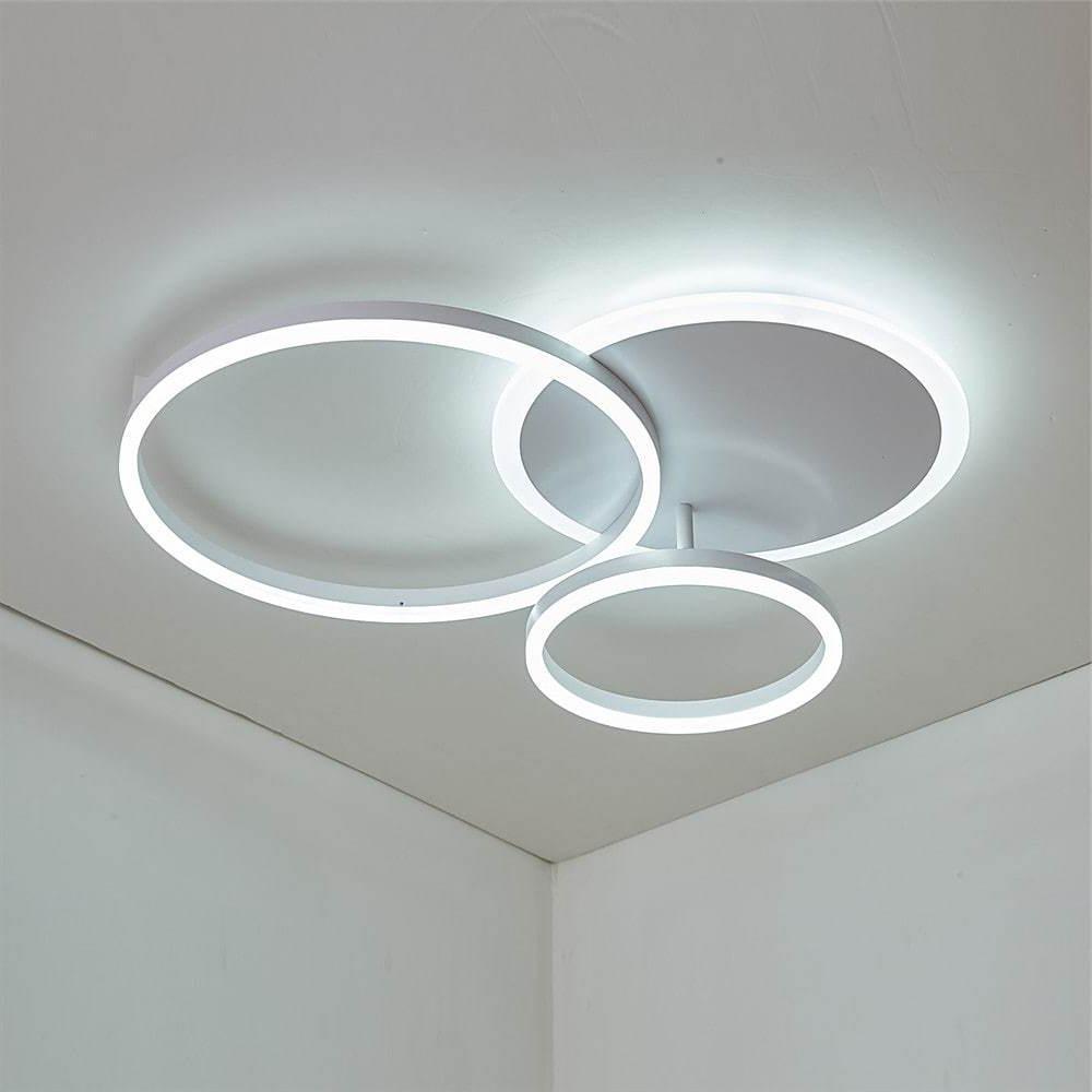 3 - Layers LED Modern Circle Flush Mount Light - 3 - Color Dimmable, 26"x20"
