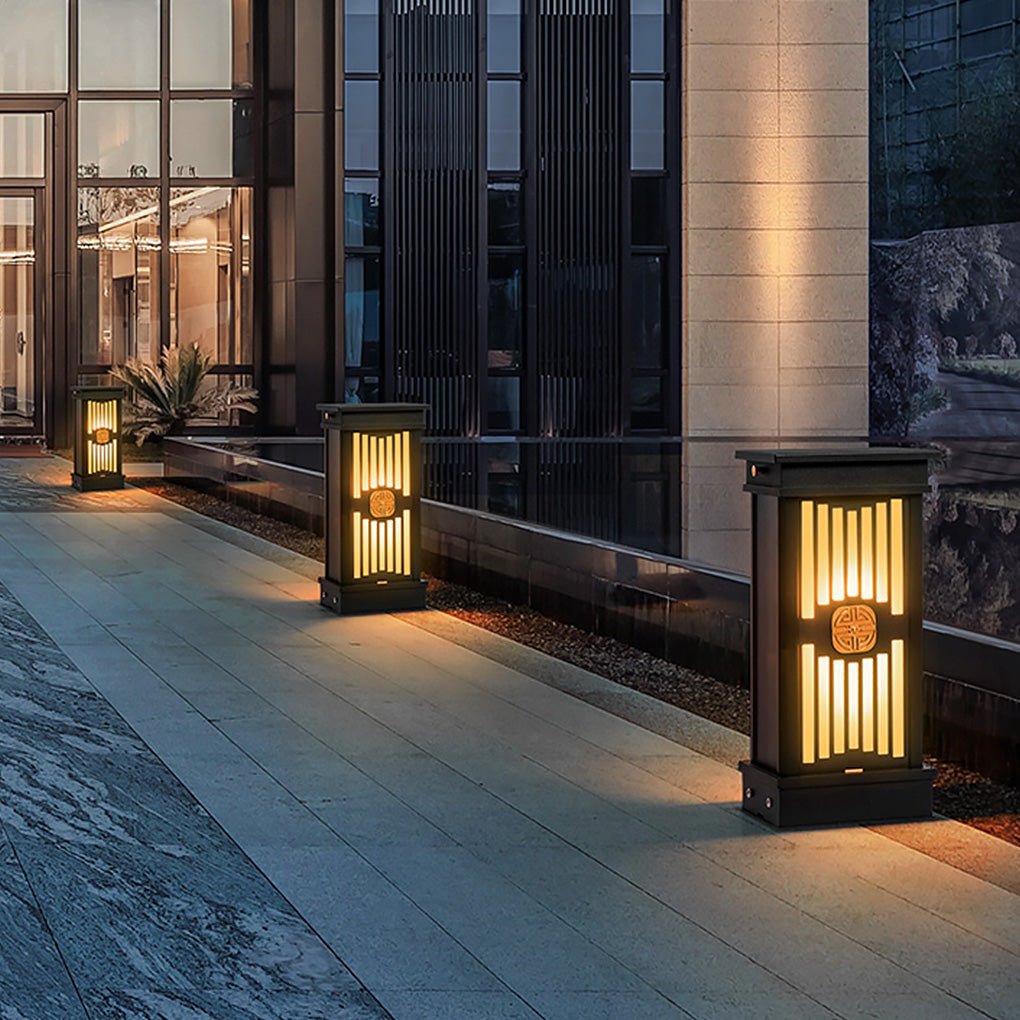 Traditional LED Post Light Retro Black Waterproof Outdoor Garden Lighting