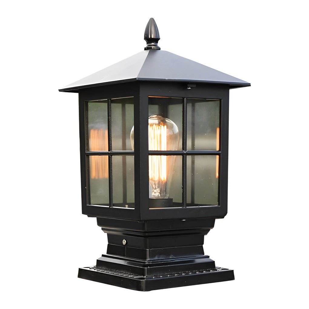 Traditional Square Waterproof LED Black Classic Post Caps Lights