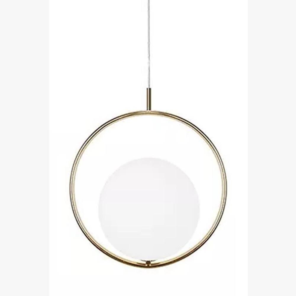 14'' LED 1-Light Pendant Light Nordic Style Metal Glass Circle Island Lights