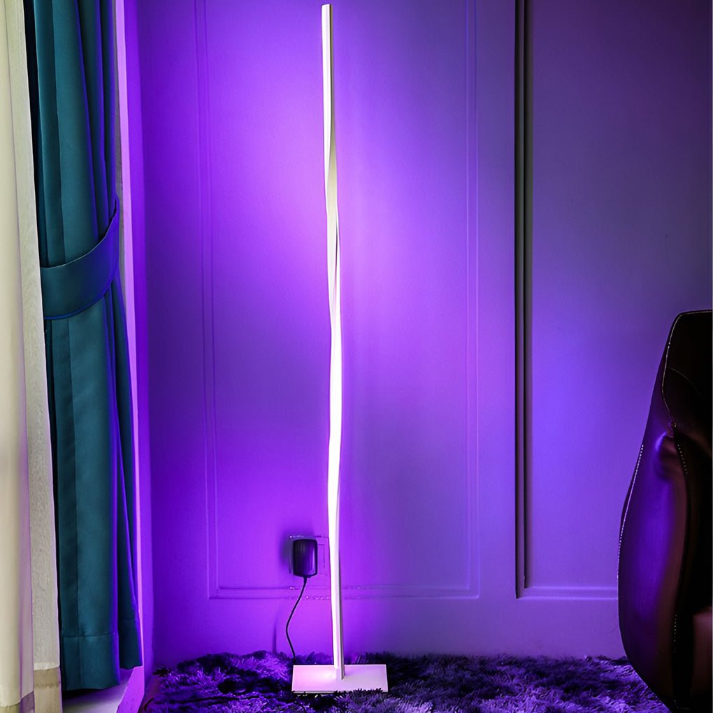 Twisted Strip Remote Control RGB Dimmable LED Modern Floor Lamp Standing Lamp - Dazuma