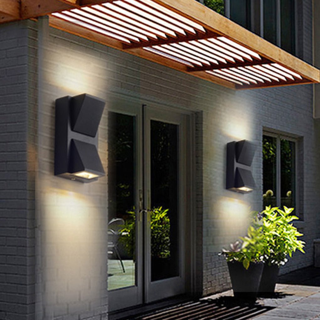 Waterproof Up & Down K - Type Black LED Outdoor Wall Lights