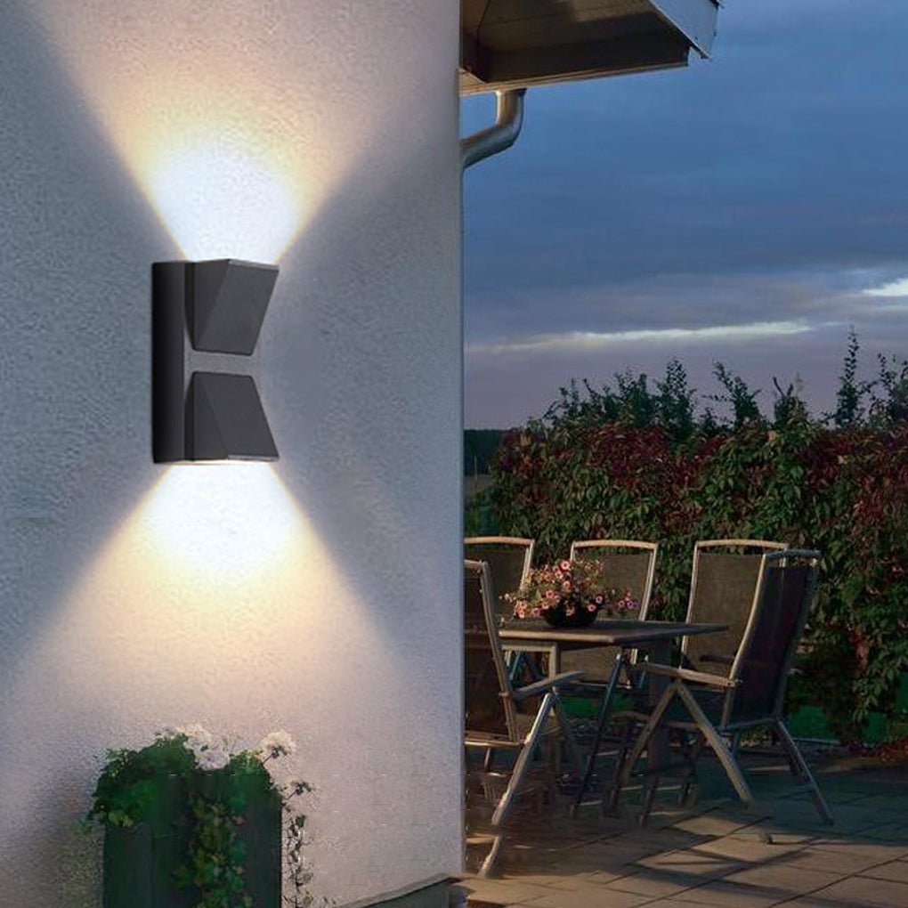 Waterproof Up & Down K - Type Black LED Outdoor Wall Lights